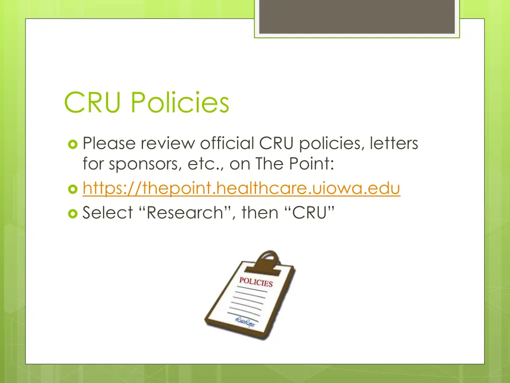 cru policies