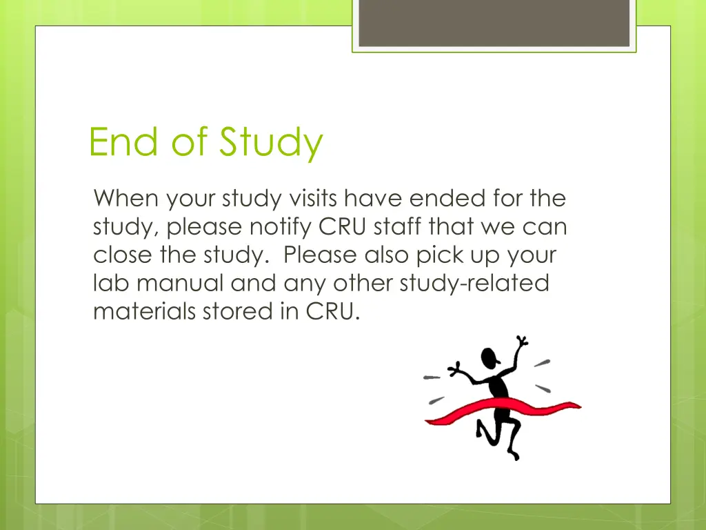 end of study