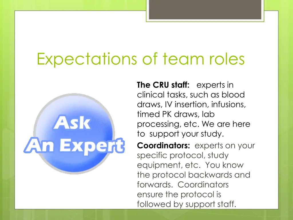 expectations of team roles