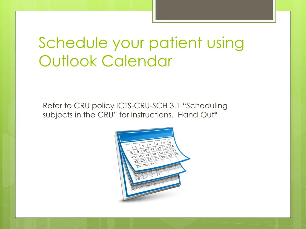 schedule your patient using outlook calendar