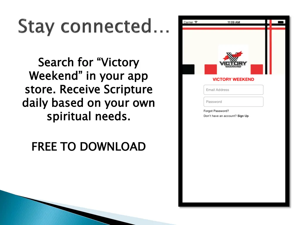 search for victory weekend in your app store