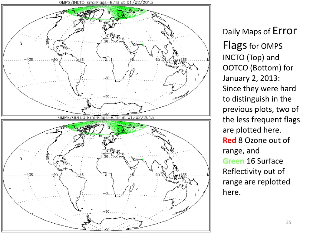 daily maps of error flags for omps incto 3