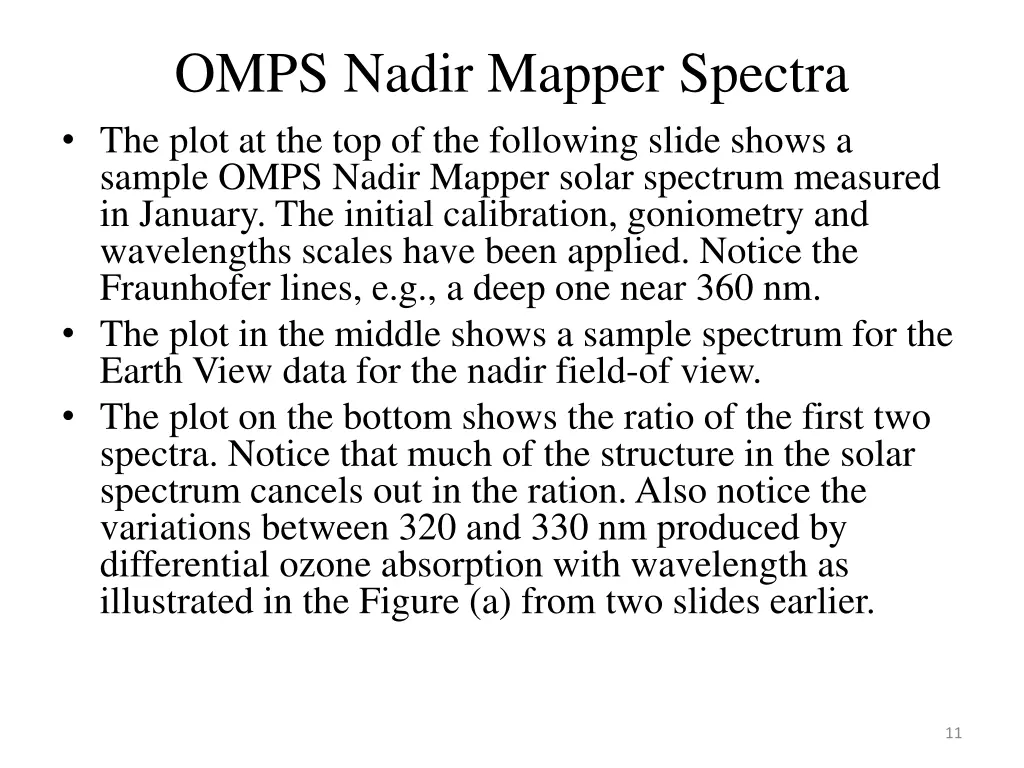 omps nadir mapper spectra the plot