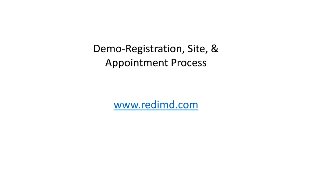 demo registration site appointment process