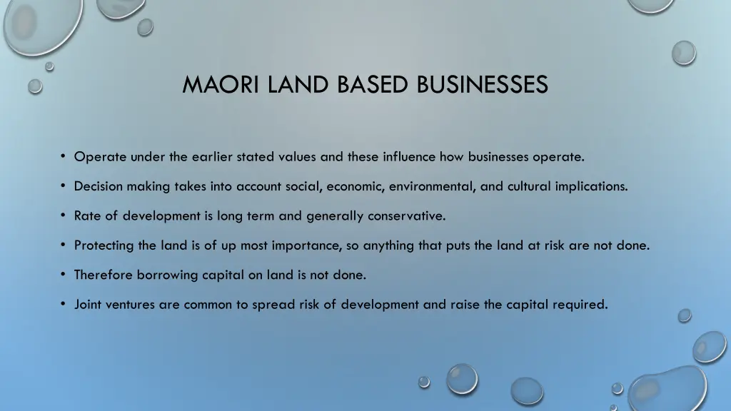 maori land based businesses