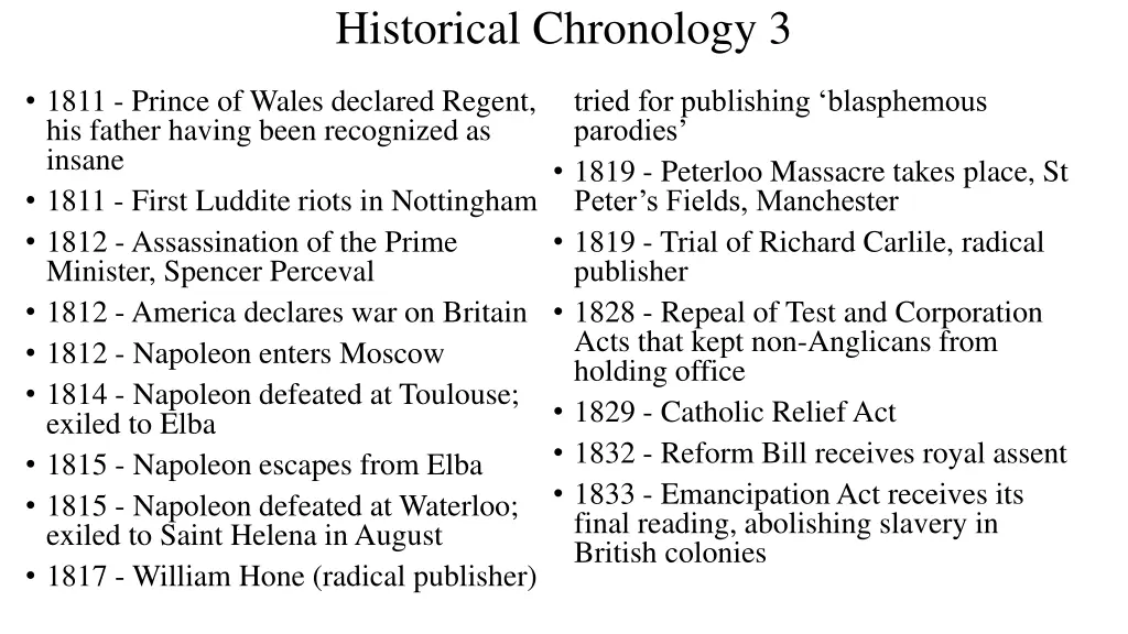 historical chronology 3