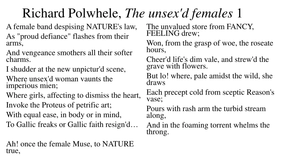 richard polwhele the unsex d females 1 a female