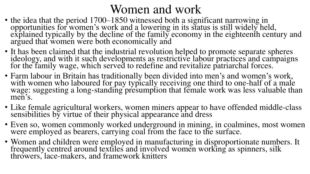 women and work