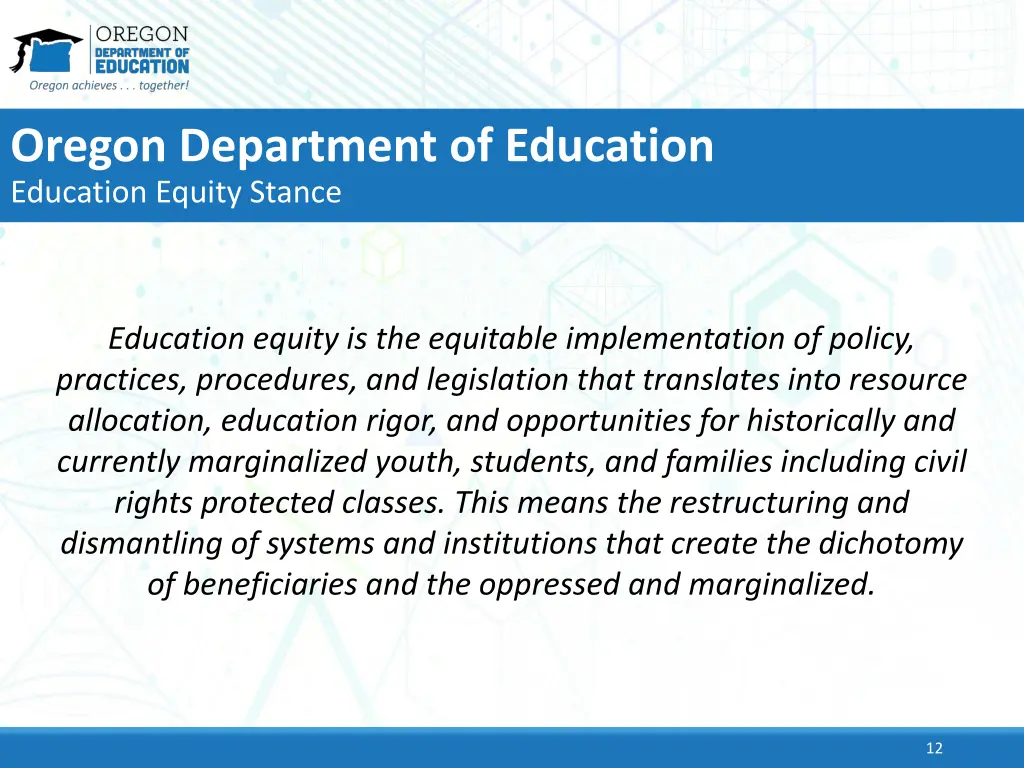 oregon department of education education equity