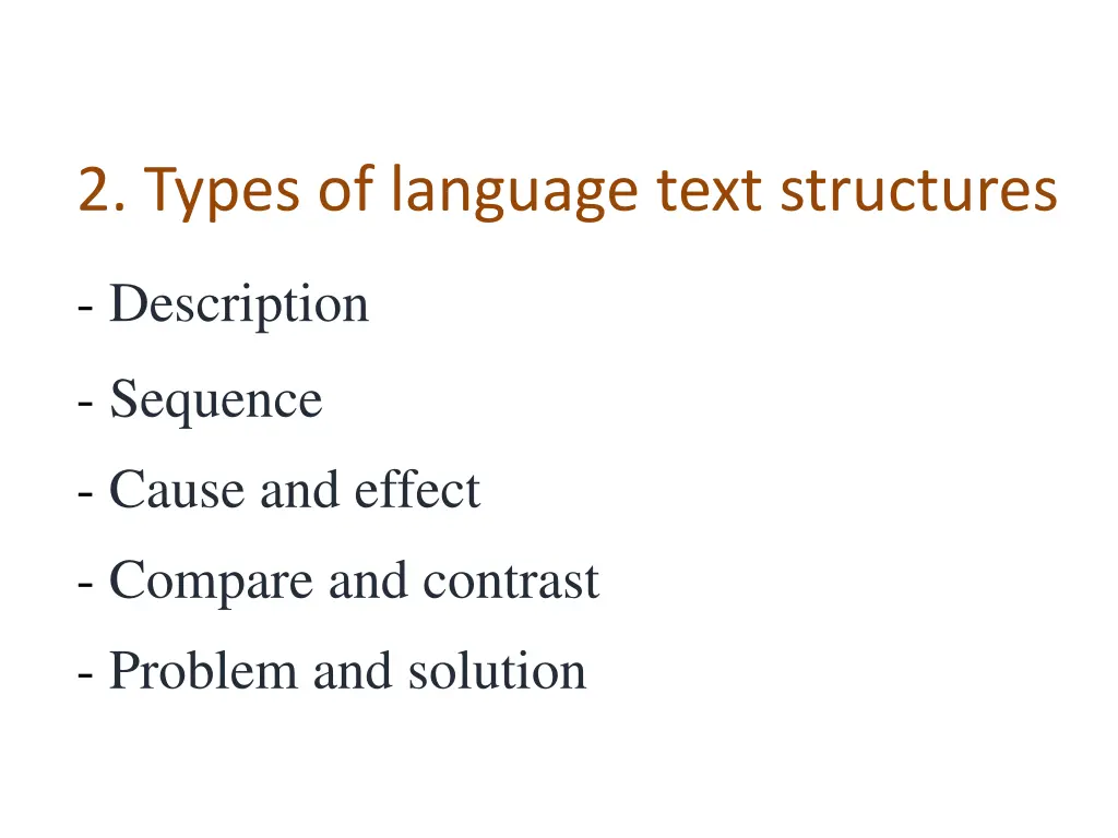 2 types of language text structures