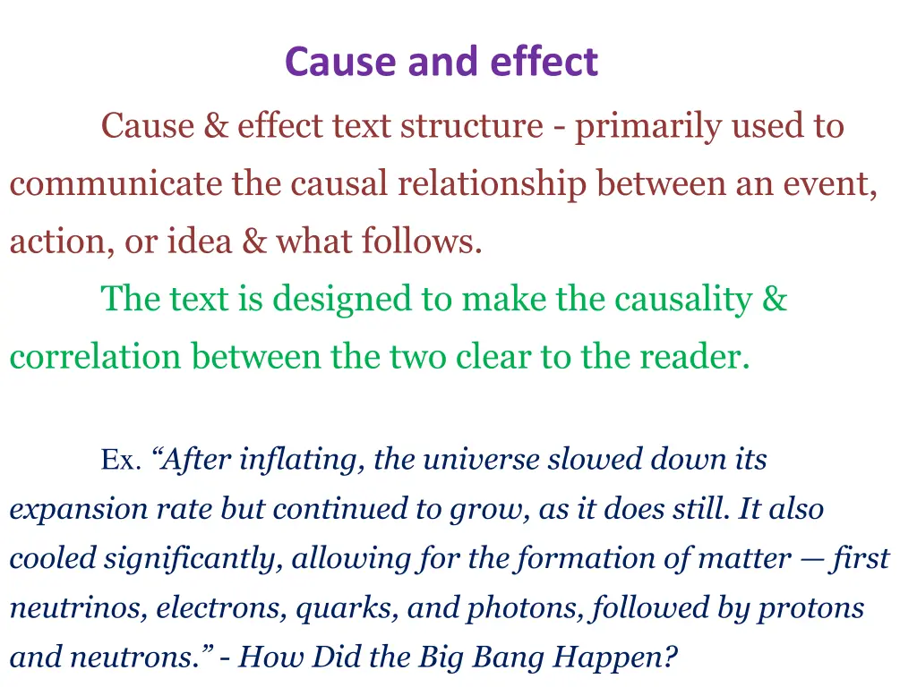 cause and effect