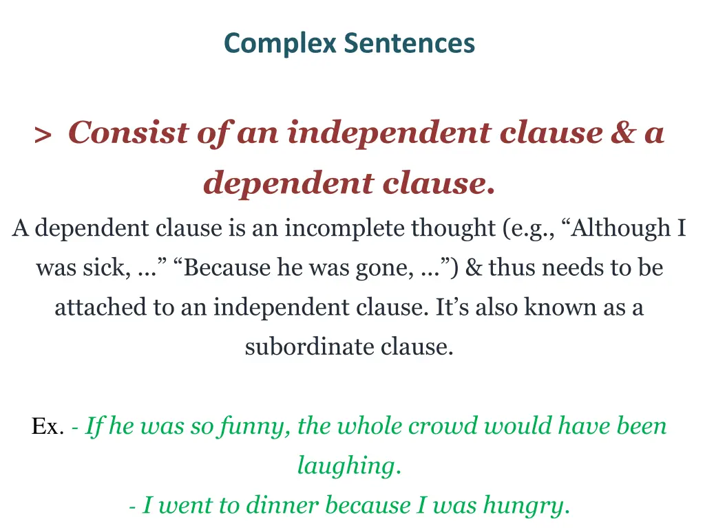 complex sentences