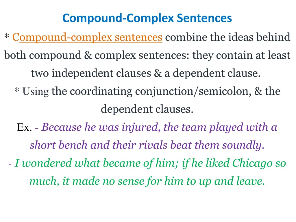 compound complex sentences compound complex