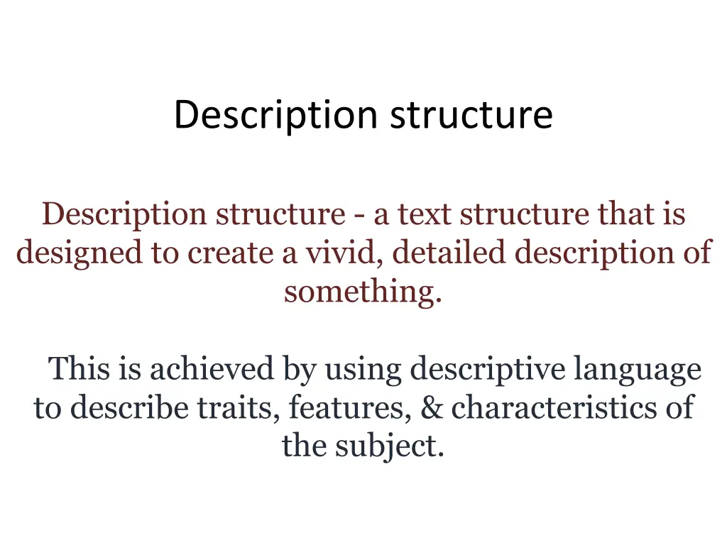 description structure