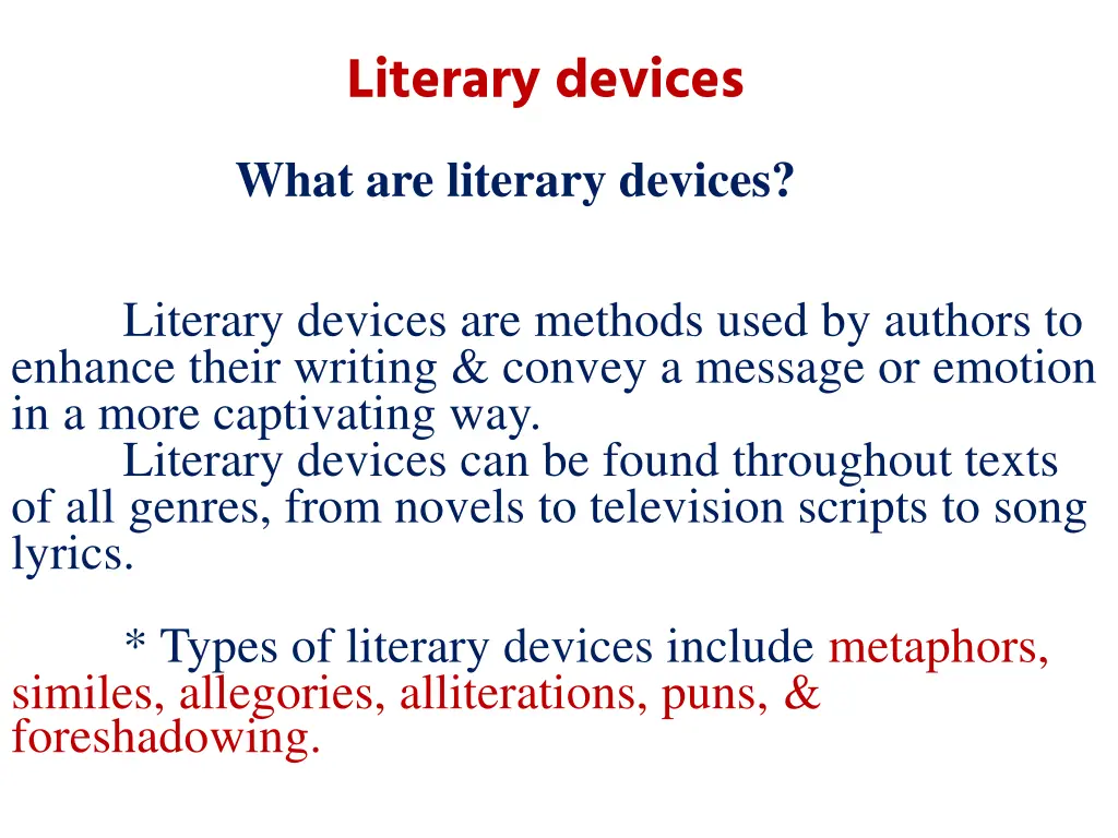 literary devices what are literary devices