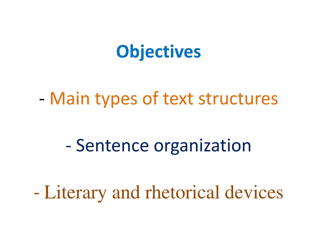 objectives