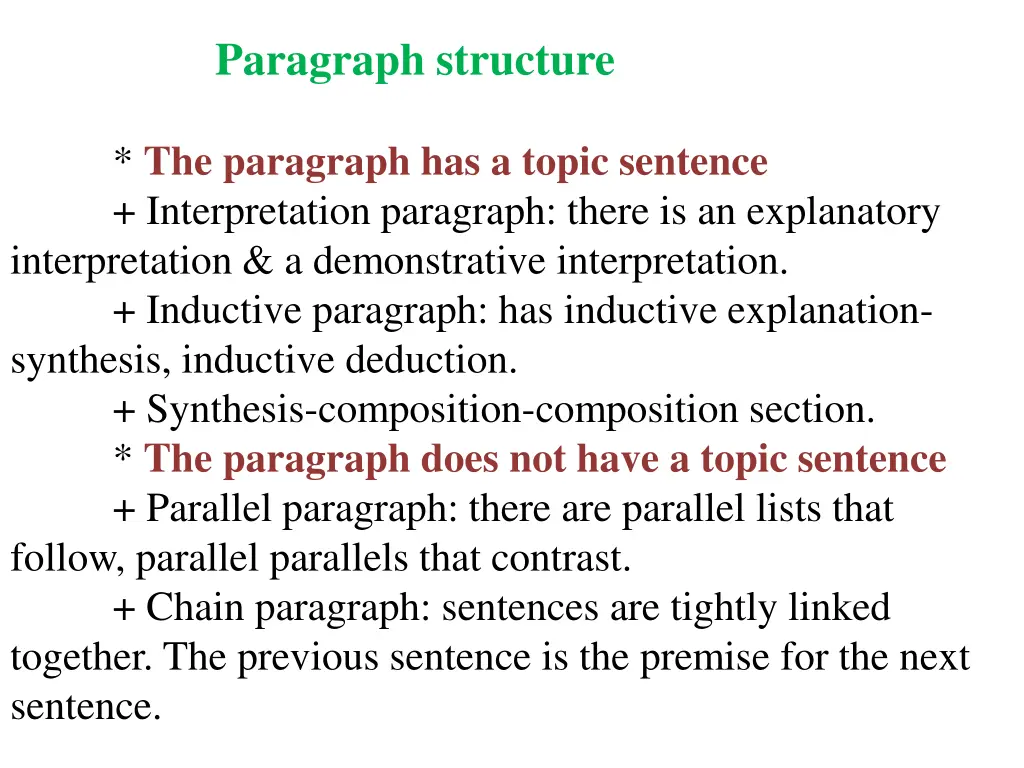 paragraph structure