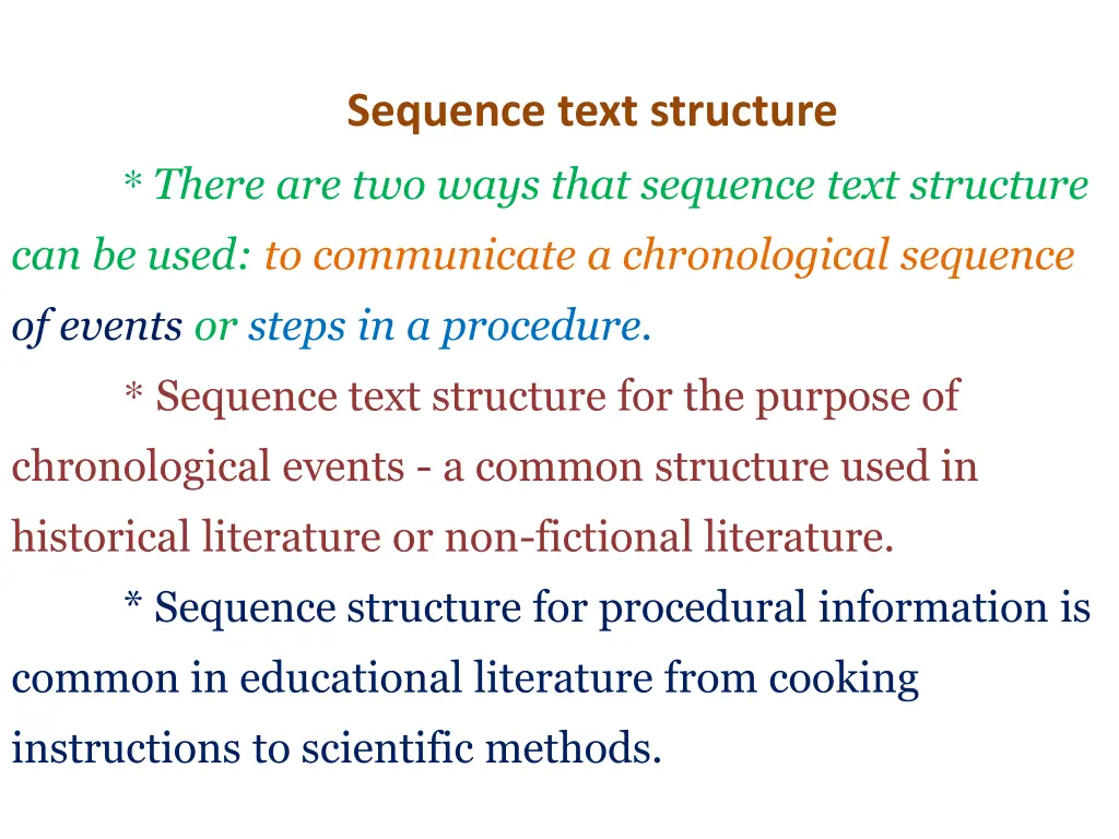 sequence text structure there are two ways that