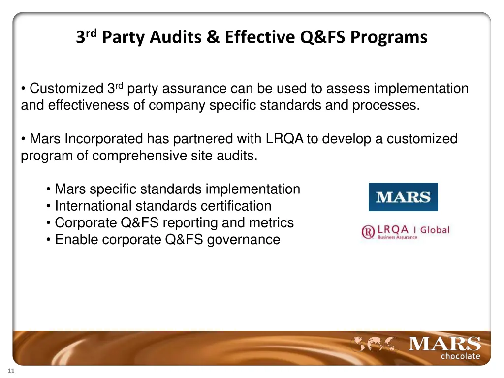 3 rd party audits effective q fs programs 1