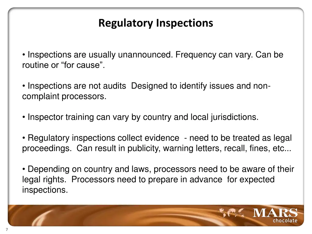 regulatory inspections 1