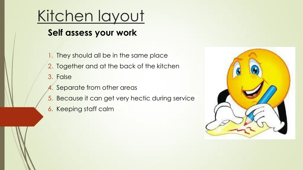 kitchen layout self assess your work