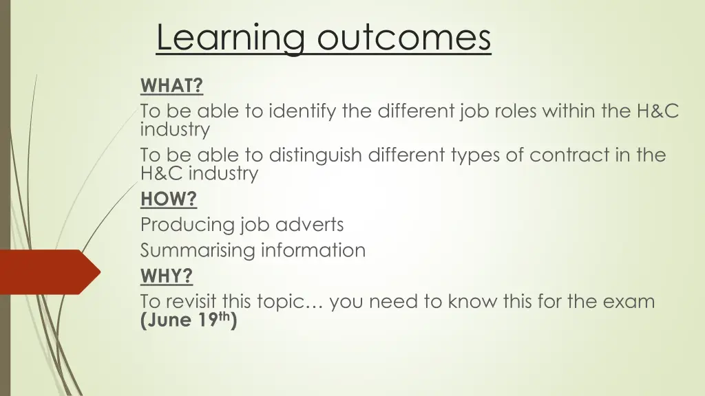 learning outcomes 1