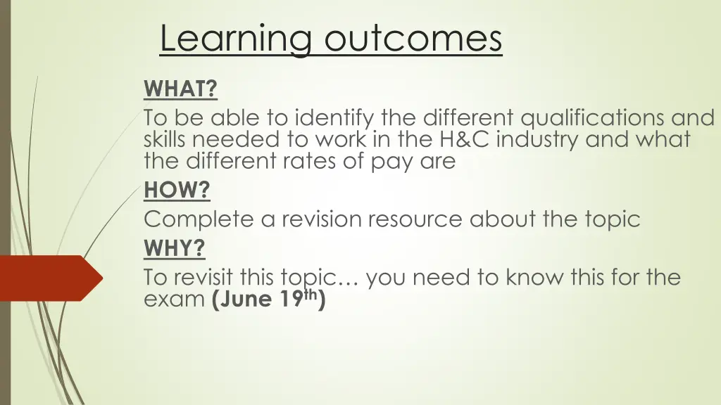 learning outcomes 2