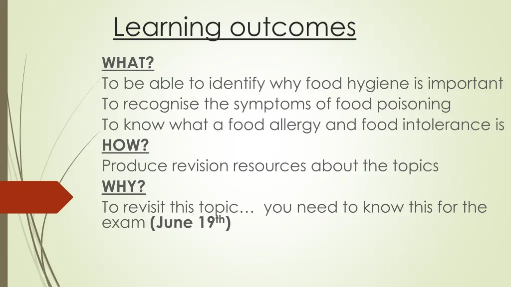 learning outcomes 5