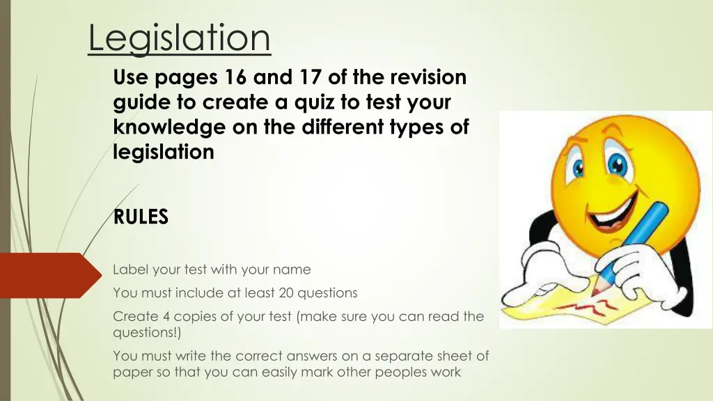 legislation use pages 16 and 17 of the revision