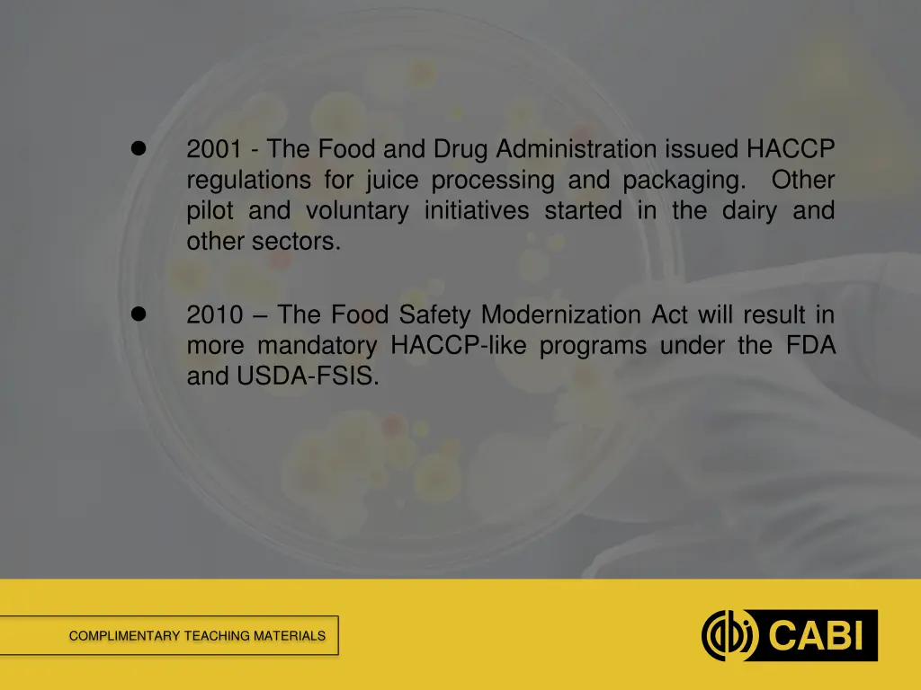 2001 the food and drug administration issued