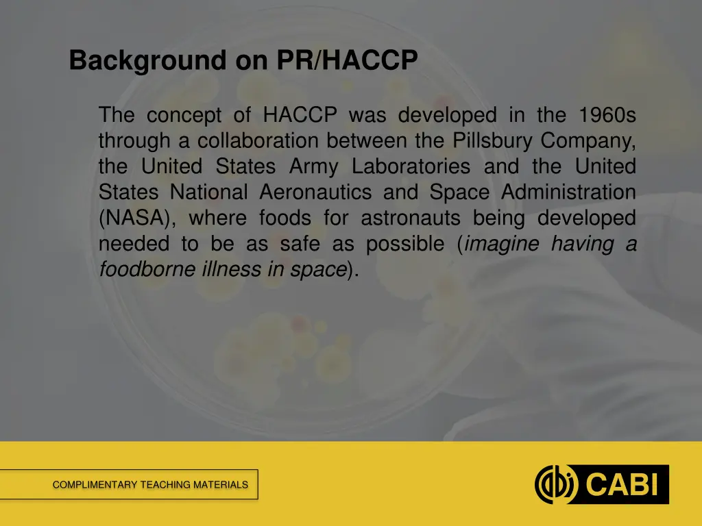 background on pr haccp