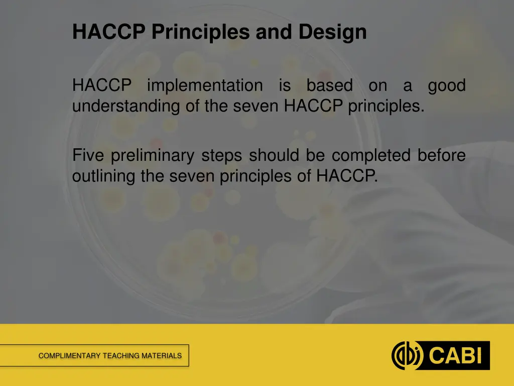 haccp principles and design