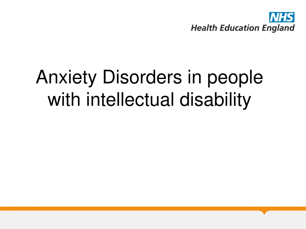 anxiety disorders in people with intellectual