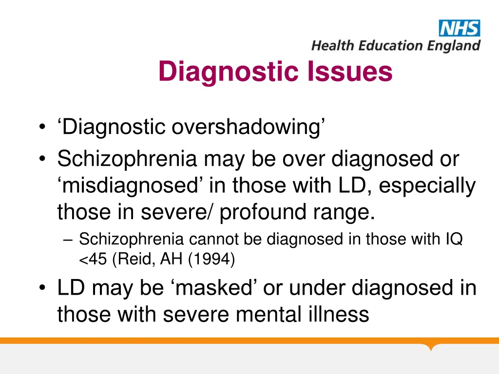 diagnostic issues