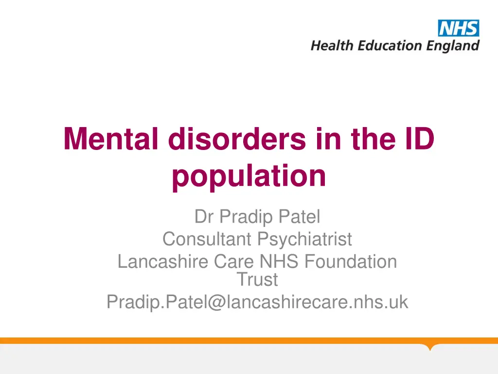 mental disorders in the id population