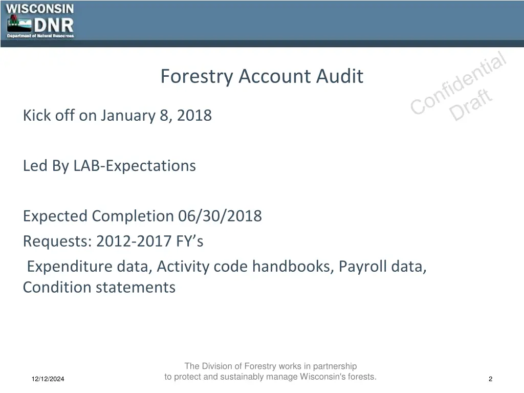 forestry account audit