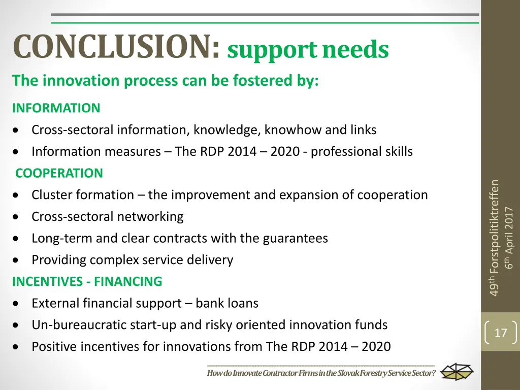 conclusion support needs the innovation process