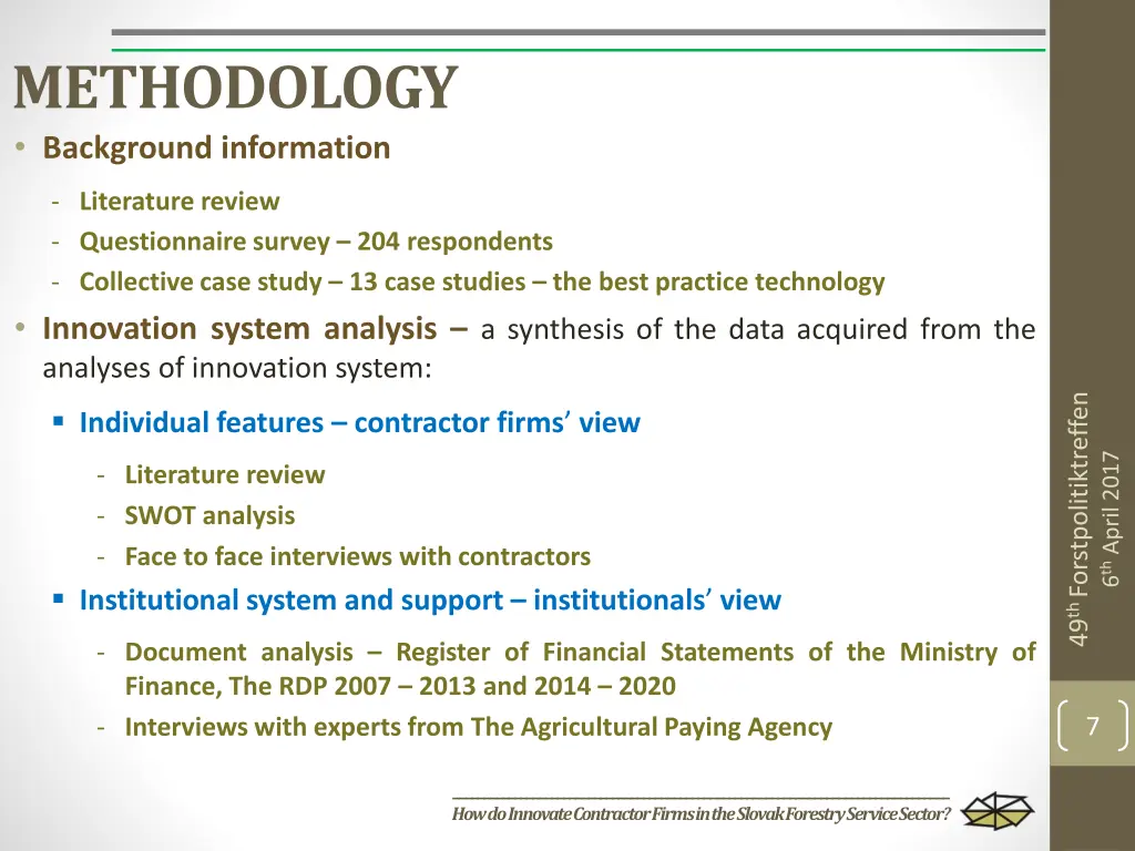 methodology background information