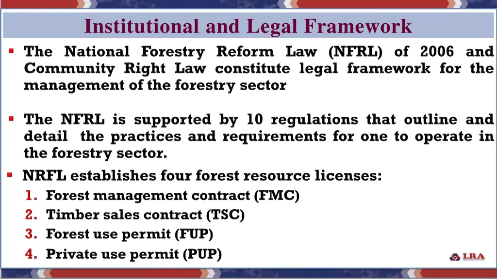 institutional and legal framework 1