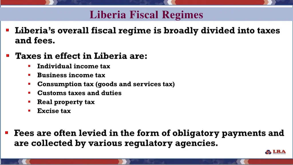 liberia fiscal regimes