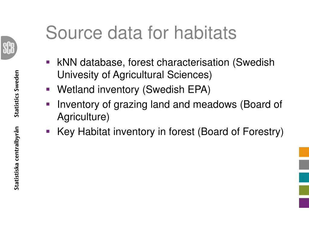 source data for habitats