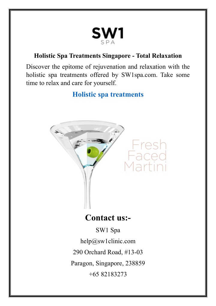 holistic spa treatments singapore total relaxation