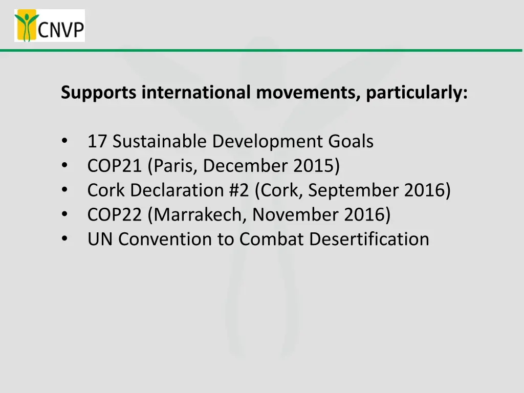 supports international movements particularly