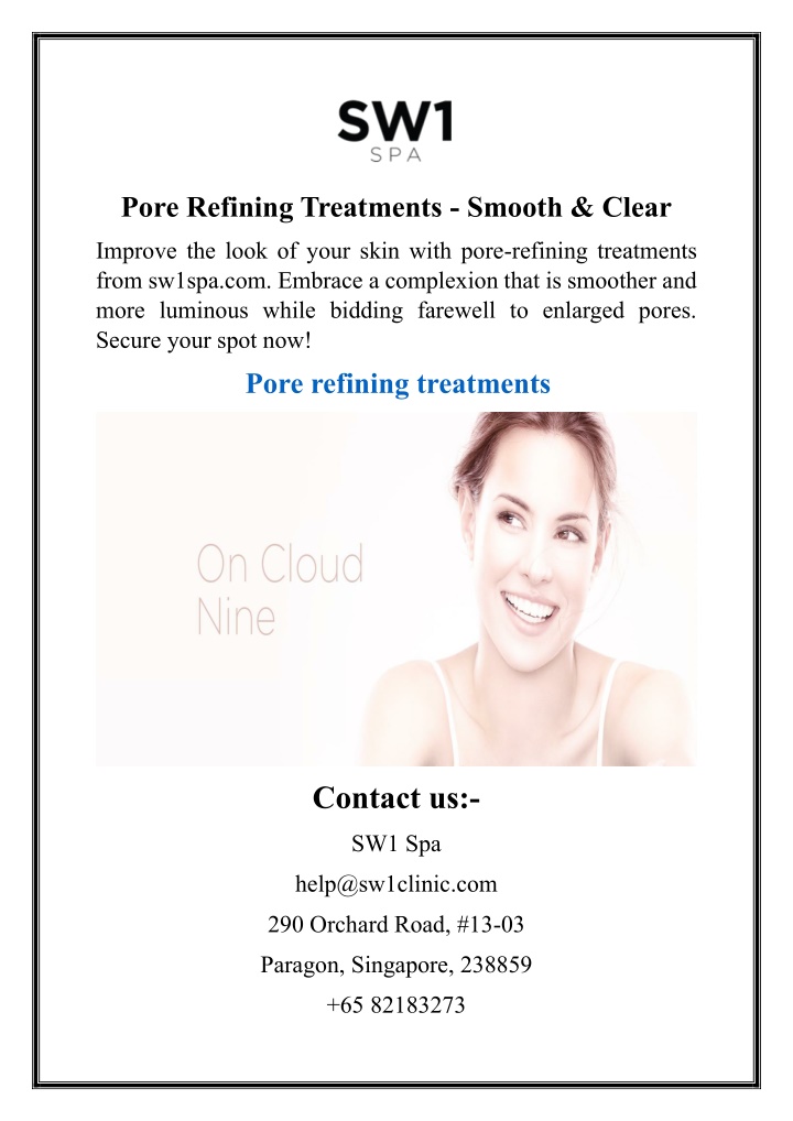 pore refining treatments smooth clear