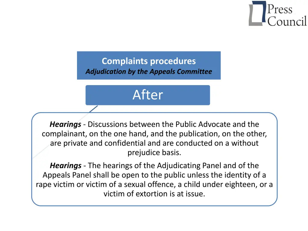 complaints procedures adjudication by the appeals 1