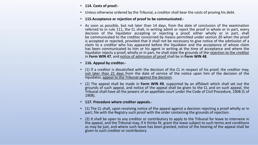 114 costs of proof unless otherwise ordered