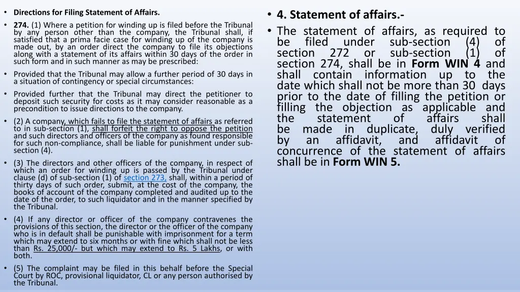 4 statement of affairs the statement of affairs