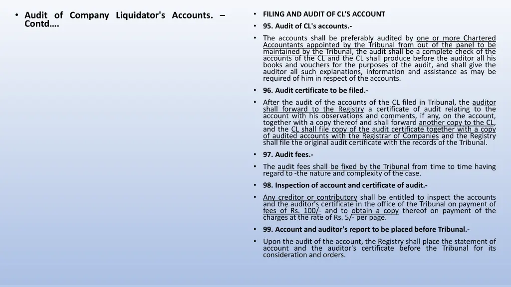 audit of company liquidator s accounts contd