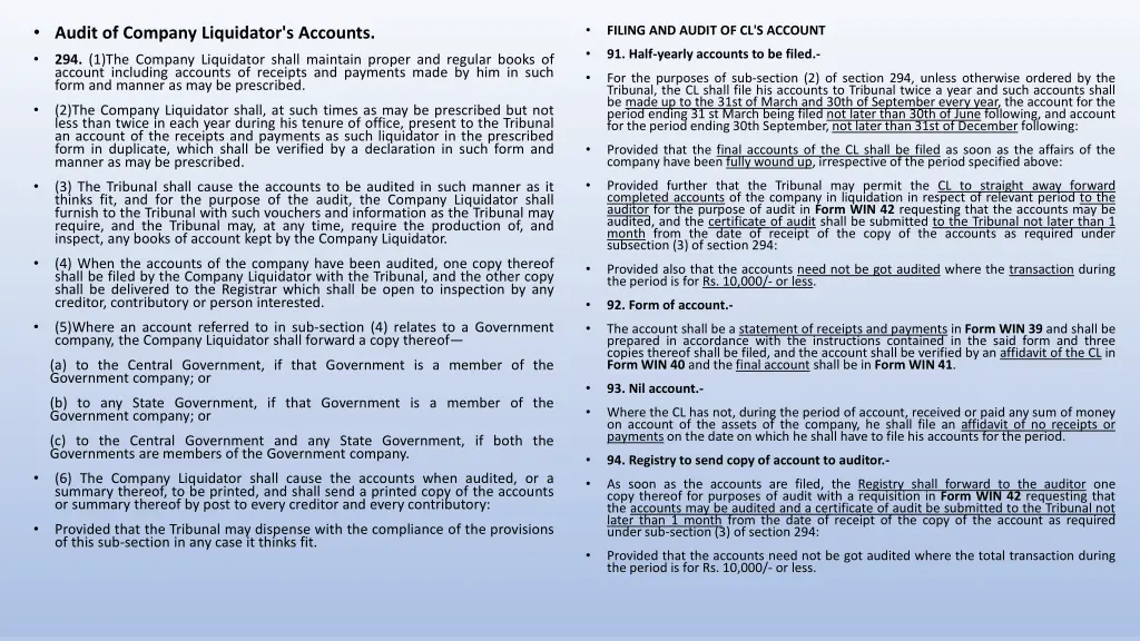 audit of company liquidator s accounts