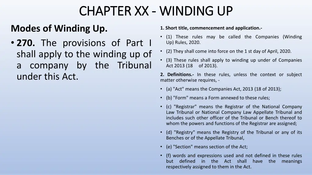 chapter xx chapter xx winding up modes of winding